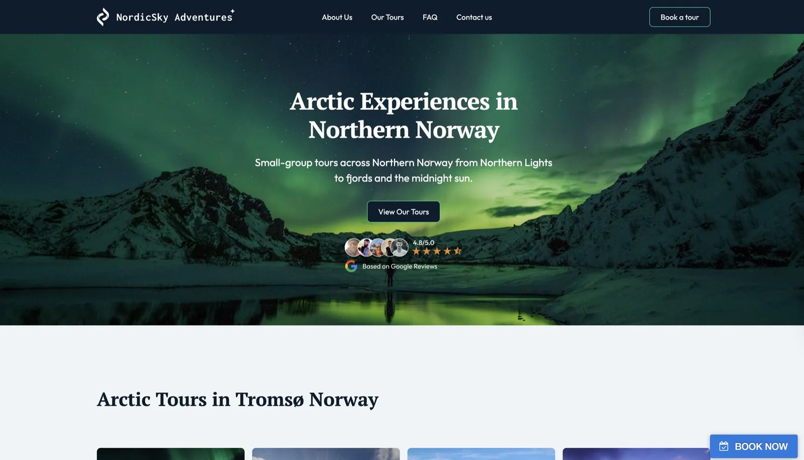 NordicSky Adventures website